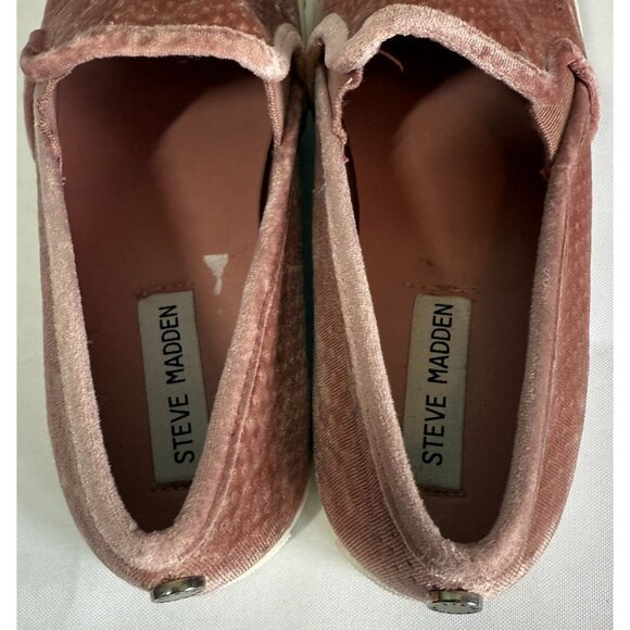 Steve Madden Zarayy Pink Blush Velour Slip-On Sneaker Flats Womens 7.5 Casual - Picture 10 of 11